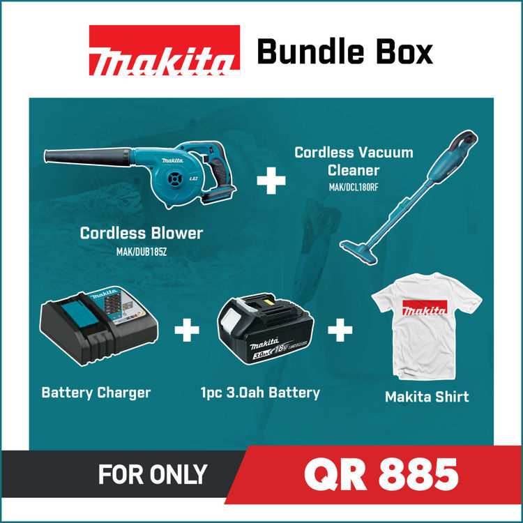 Picture of Deal2201 – Cordless Blower + Vaccum Cleaner + 1 Battery + 1 Charger + Makita T Shirt
